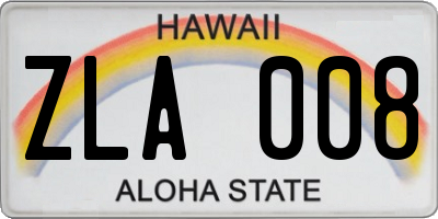 HI license plate ZLA008