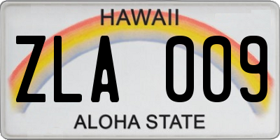 HI license plate ZLA009