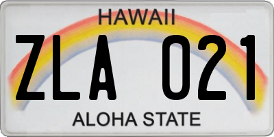 HI license plate ZLA021
