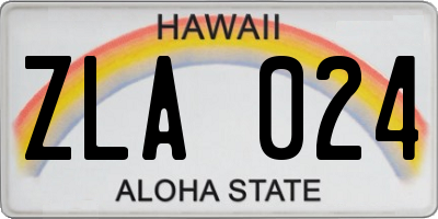 HI license plate ZLA024