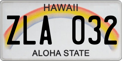 HI license plate ZLA032