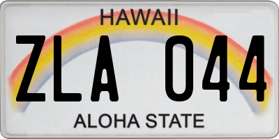 HI license plate ZLA044