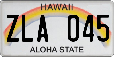HI license plate ZLA045