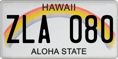 HI license plate ZLA080