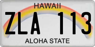 HI license plate ZLA113