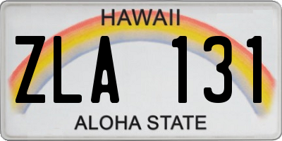 HI license plate ZLA131