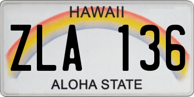 HI license plate ZLA136