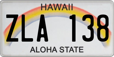 HI license plate ZLA138