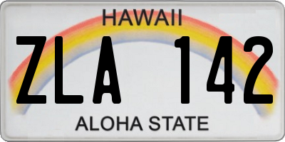 HI license plate ZLA142