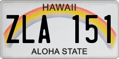HI license plate ZLA151