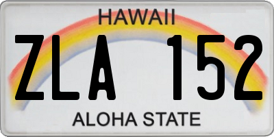HI license plate ZLA152