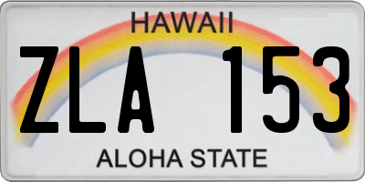 HI license plate ZLA153
