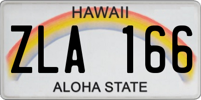 HI license plate ZLA166