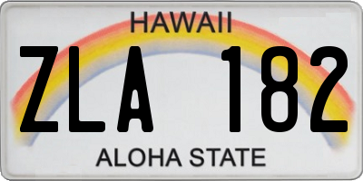 HI license plate ZLA182