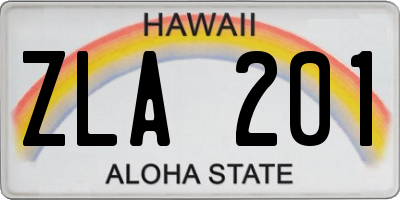 HI license plate ZLA201