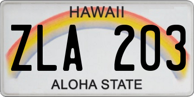 HI license plate ZLA203
