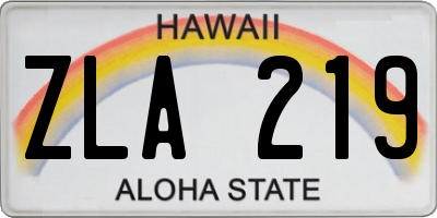 HI license plate ZLA219