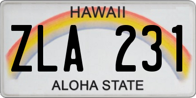 HI license plate ZLA231