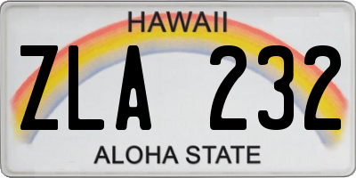 HI license plate ZLA232