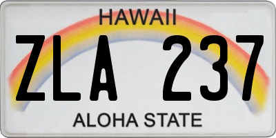 HI license plate ZLA237