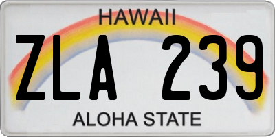 HI license plate ZLA239
