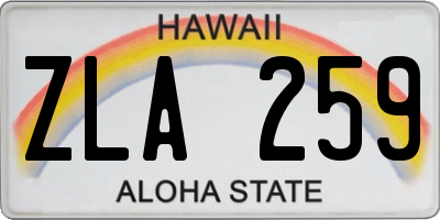 HI license plate ZLA259