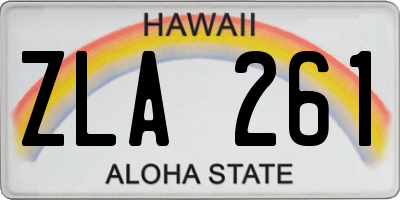 HI license plate ZLA261