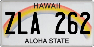 HI license plate ZLA262