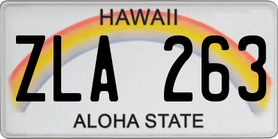 HI license plate ZLA263