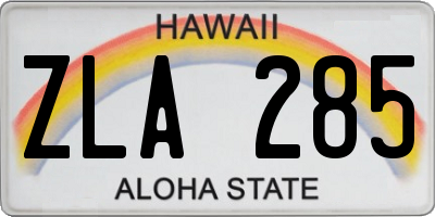 HI license plate ZLA285