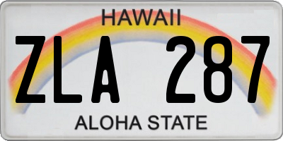 HI license plate ZLA287