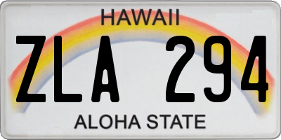HI license plate ZLA294