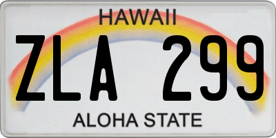 HI license plate ZLA299
