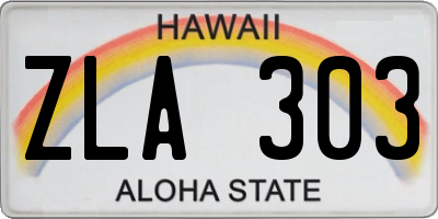 HI license plate ZLA303