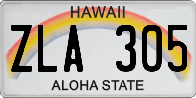 HI license plate ZLA305