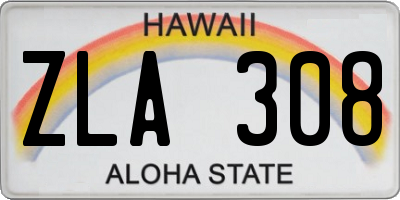 HI license plate ZLA308