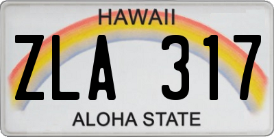 HI license plate ZLA317