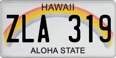 HI license plate ZLA319