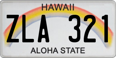 HI license plate ZLA321
