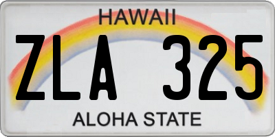 HI license plate ZLA325