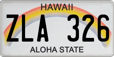 HI license plate ZLA326