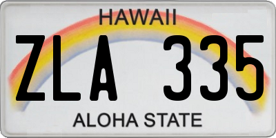 HI license plate ZLA335