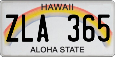 HI license plate ZLA365
