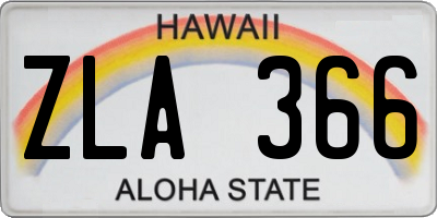 HI license plate ZLA366