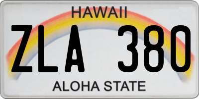 HI license plate ZLA380