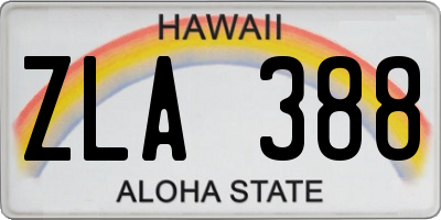 HI license plate ZLA388