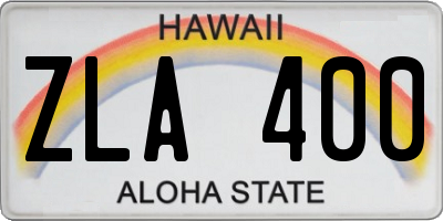 HI license plate ZLA400