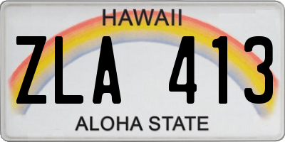 HI license plate ZLA413