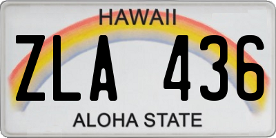 HI license plate ZLA436