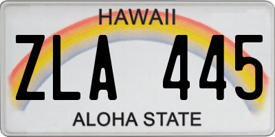 HI license plate ZLA445